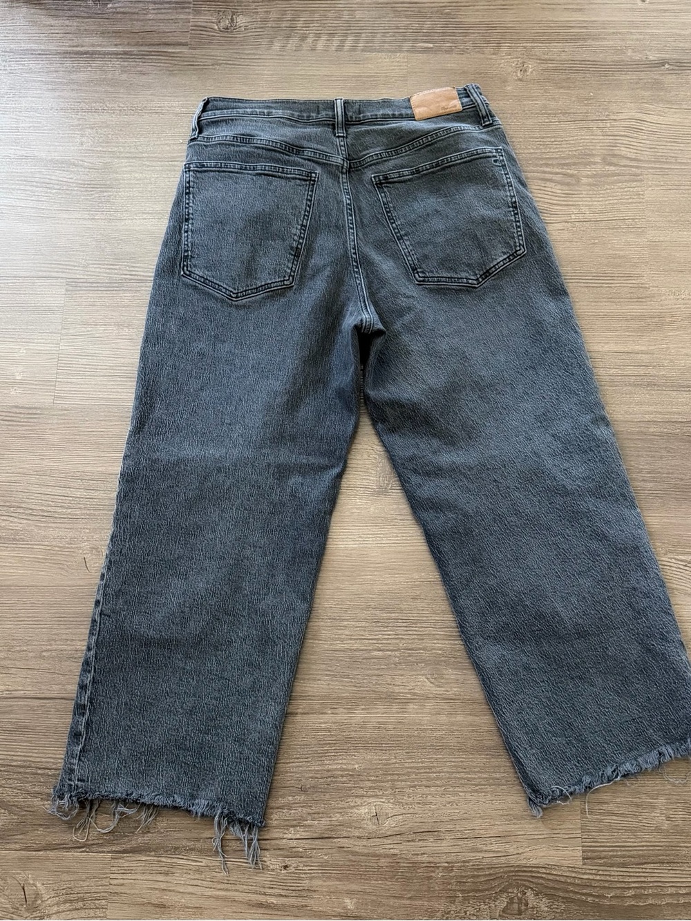 Madewell Perfect Vintage Wide Leg Crop Jeans Womens 30 Gray High Rise Raw Hem - Picture 2 of 12